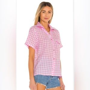 COPY - NWT- Frankie’s Bikinis Lou Linen Top